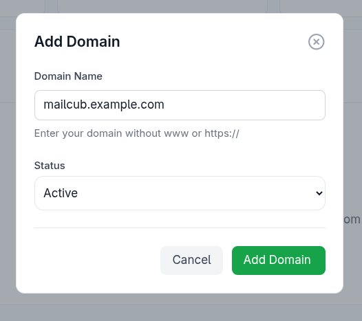domain popup